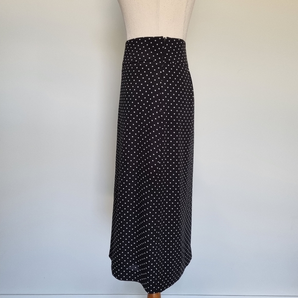 Review Black & White Polka Dot High Waist Wide Leg Cullottes Size 10 - Picture 3 of 7